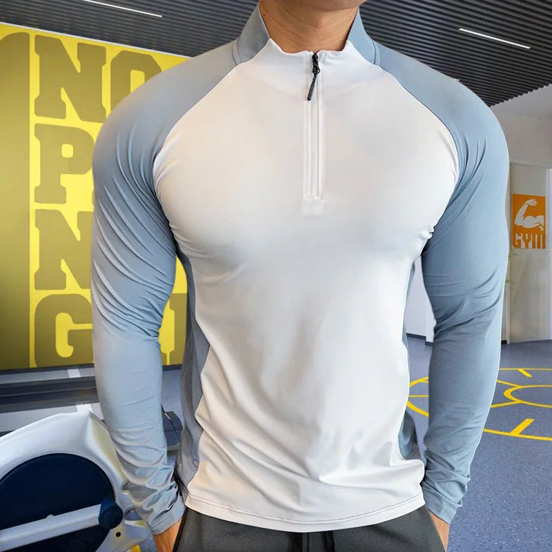 Men's Fitness Trainer Training T-shirts Tops Gym Workout Compression Sweatshirt sportswear