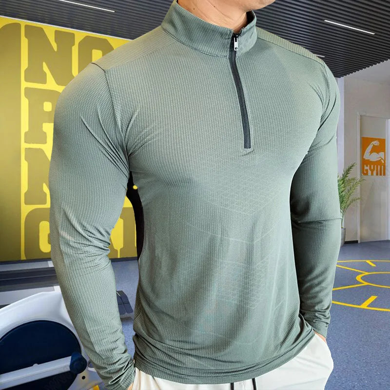 Men's Fitness Trainer Training T-shirts Tops Gym Workout Compression Sweatshirt sportswear